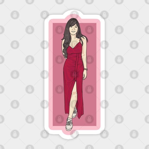 Lady In Red Dress Sticker by crissbahari